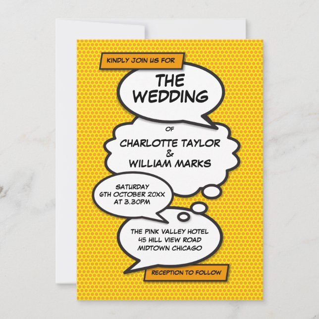 Invitation Moderne Fun Designer Mariage de livre (Devant)