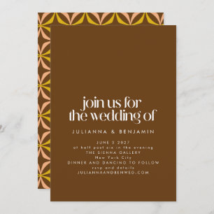 Invitation Moderne Fun Retro esthétique tendance Mariage Brow