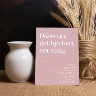 Invitation Moderne Funny Minimale Typographie Dusty Rose Mari