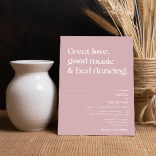 Invitation Moderne Funny Minimale Typographie Dusty Rose Mari
