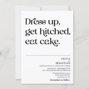 Invitation Moderne Funny minimaliste Typographie Mariage blan