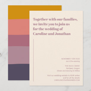 Invitation Moderne géométrique violet mauve simple Gras Maria