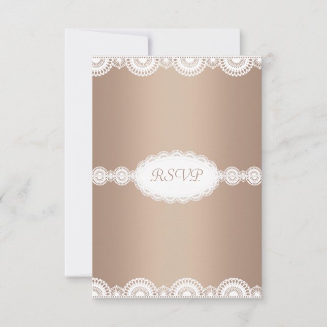 INVITATION MODERNE GOLD LACE ENGAGEMENT PARTI RSVP