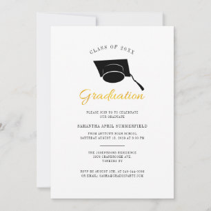 Invitation Moderne Grad Minimaliste Graduation Classe 2022 Pa