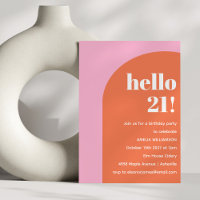 Moderne Gras Géométrique Rose Orange 21e anniversa
