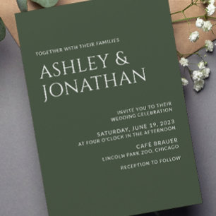 Invitation Moderne Gras & Mariage minimaliste