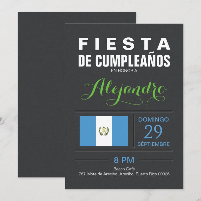 Invitation Moderne : Guatemala Party (Devant / Derrière)
