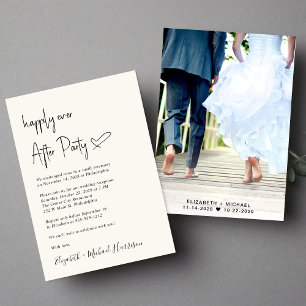 Invitation Moderne Heureusement Jamais Après Photo Mariage Ré