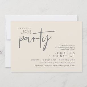 Invitation Moderne Heureux Jamais Après Le Dîner Mariage De F