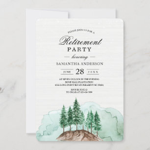 Invitation Moderne hiver aquarelle Forêt vert Nature Inclus