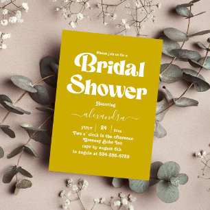 Invitation Moderne Jaune Moutarde Clair Minimaliste Mariage