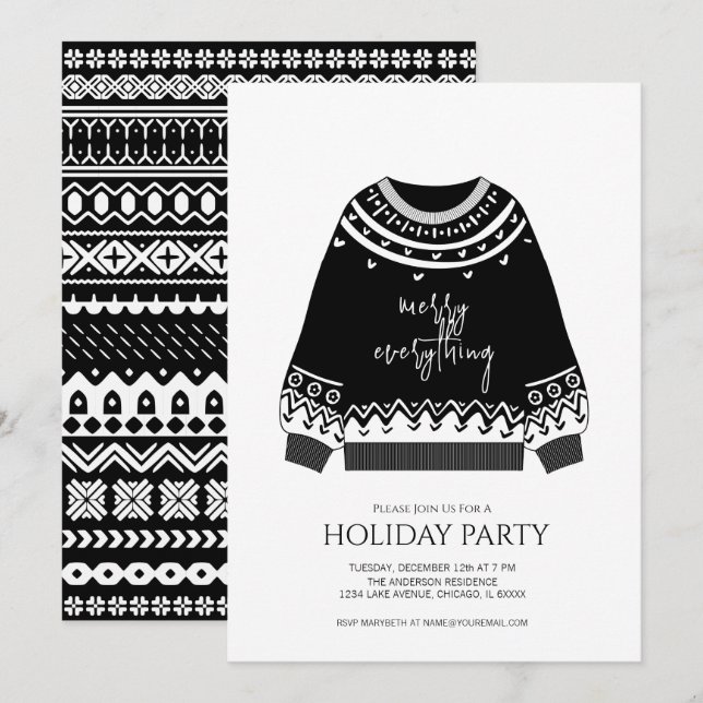 Invitation Moderne Joyeux Tout Jeu de Noël (Devant / Derrière)
