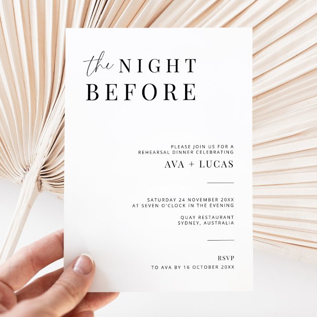 Invitation Moderne La Nuit Avant Le Dîner De Répétition (Créateur téléchargé)