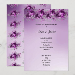 Invitation Moderne Lilac Purple floral ÉLÉGANT MARIAGE