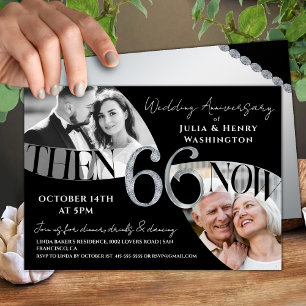 Invitation Moderne Luxe 66e anniversaire de mariage