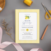 Moderne Main presser Lemon Bridal shower Invitatio