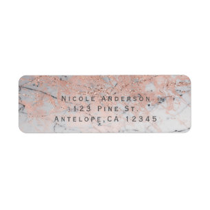 Invitation Moderne Marbrée Rose Gold Rose Glam Chi