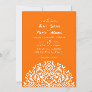 Invitation Moderne Mariage Bohème Ethnique Floral Mandala