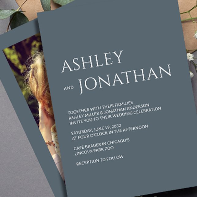 Invitation Moderne Mariage Photo Bold & Minimaliste (Créateur téléchargé)