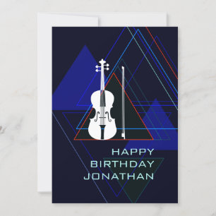 Invitation Moderne & Masculine Marine Musique Bleue Violon An