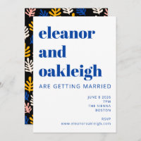 Moderne Matisse Botanique Bleu Mariage noir