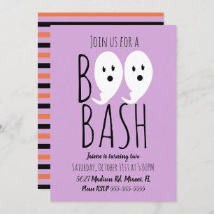 Invitation Moderne mignon fantôme Boo Halloween Bash