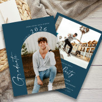 Moderne Minimal 2 Photo Marine Blue Graduation Par
