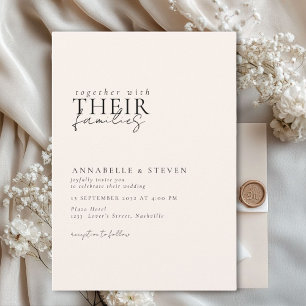 Invitation Moderne, Minimal, Beige, Mariage