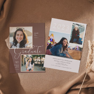Invitation Moderne Minimal Boho   Fête de Photo de Remise de 