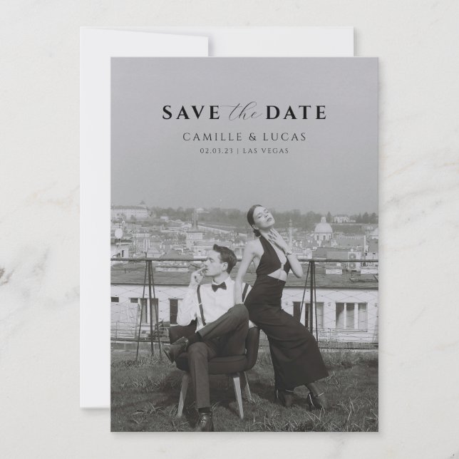 Invitation Moderne minimal Enregistrer l'invitation de date (Devant)
