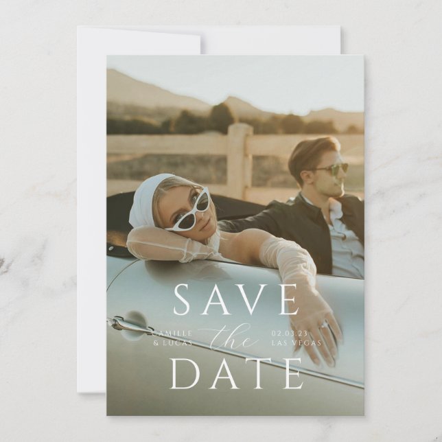 Invitation Moderne minimal Enregistrer l'invitation de date (Devant)