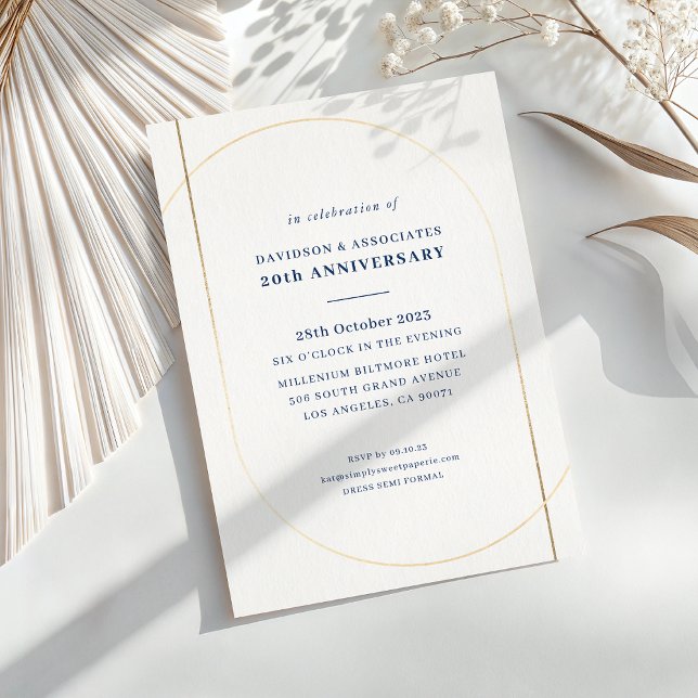 Invitation MODERNE MINIMAL événement entreprise or blanc mari (Créateur téléchargé)