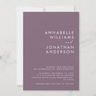 Invitation Moderne Minimal simple détails Mariage Code QR