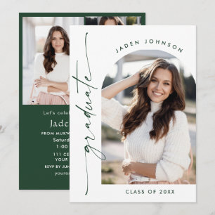 Invitation Moderne minimaliste 2 PHOTO Graduation Party