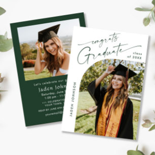 Invitation Moderne minimaliste 2e année de la fête de graduat