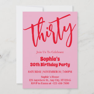 Invitation Moderne minimaliste 30ème anniversaire