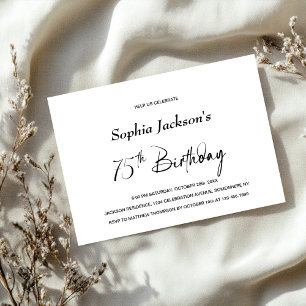 Invitation Moderne minimaliste 75e fête d'anniversaire