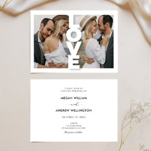 Invitation Moderne minimaliste amour photo collage mariage