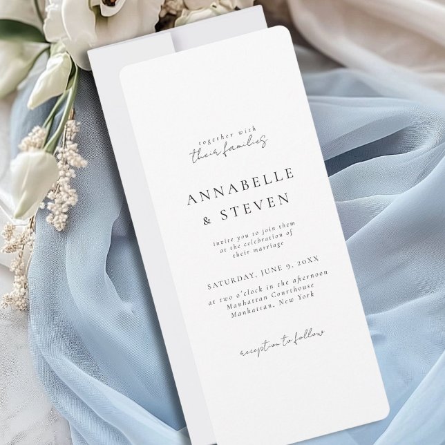 Invitation Moderne, minimaliste, blanc, Mariage (Photo, Modern, Minimal, White, Wedding Invitation)