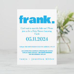 Invitation Moderne Minimaliste Bleu Clair pour Fêt