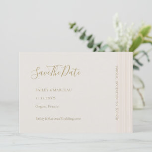 Invitation  Moderne Minimaliste Champagne Or Save The Date 