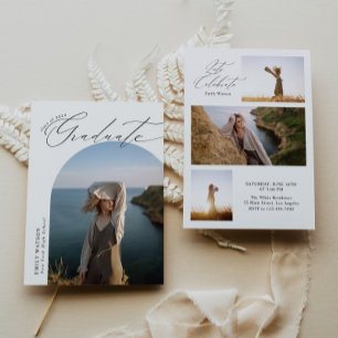 Invitation Moderne minimaliste classique Arc photo diplôme