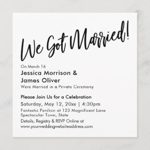 Invitation Moderne Minimaliste de l'écriture manuscrite Nous