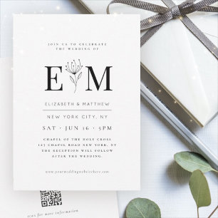 Invitation Moderne minimaliste Élégant Chic Foliing Mariage