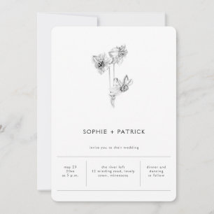 Invitation Moderne minimaliste élégant Daffodil Printemps Mar