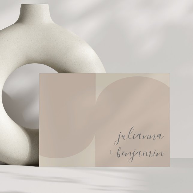 Invitation Moderne minimaliste géométrique Blush Beige Mariag (Créateur téléchargé)