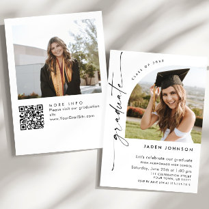 Invitation Moderne minimaliste Grad 2e PHOTO Graduation Party