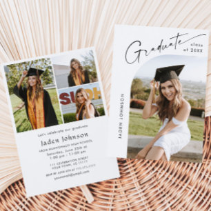 Invitation Moderne minimaliste Grad 4e PHOTO Graduation Party