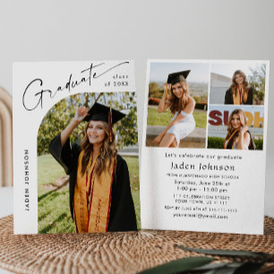 Invitation Moderne minimaliste Grad 4e PHOTO Graduation Party