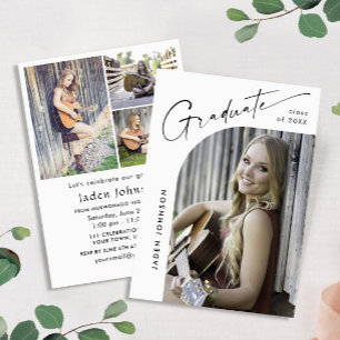 Invitation Moderne minimaliste Grad 4e PHOTO Graduation Party